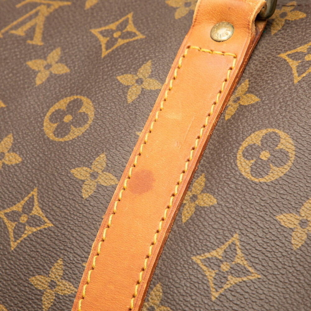LOUIS VUITTON Authentic Brown Monogram Leather Keepall 60 Boston Bag - Picture 4 of 7